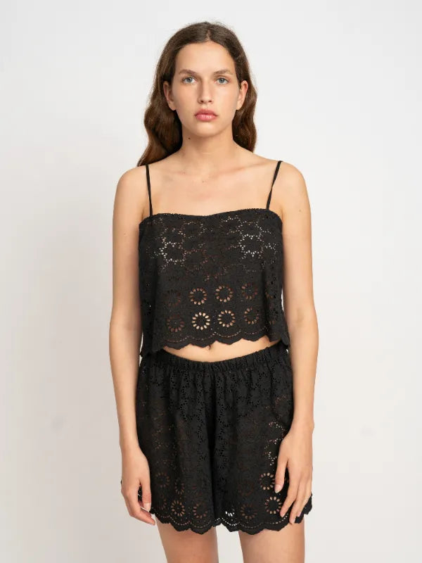 Adi Cotton Cami Tank Top in Black