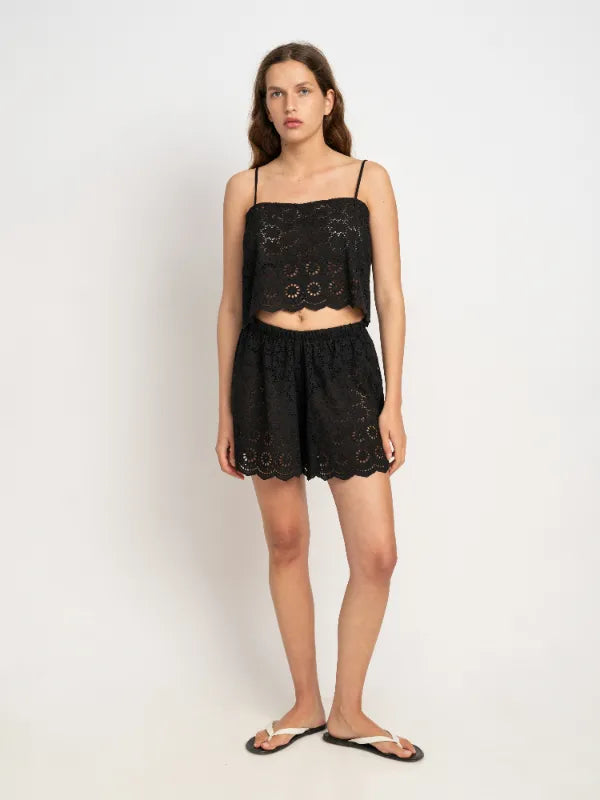 Adi Cotton Cami Tank Top in Black