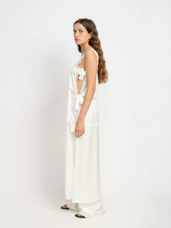 Sophia Silk Dress in White