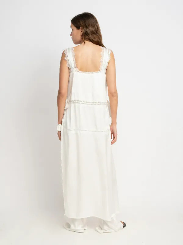 Sophia Silk Dress in White
