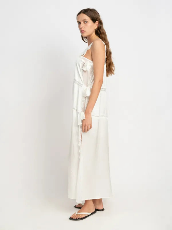 Sophia Silk Dress in White