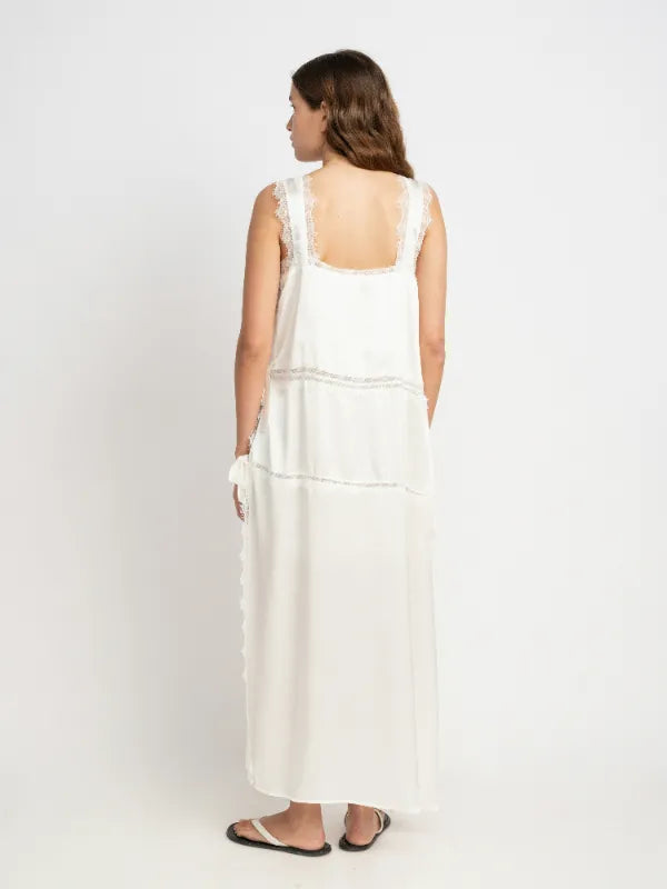 Sophia Silk Dress in White