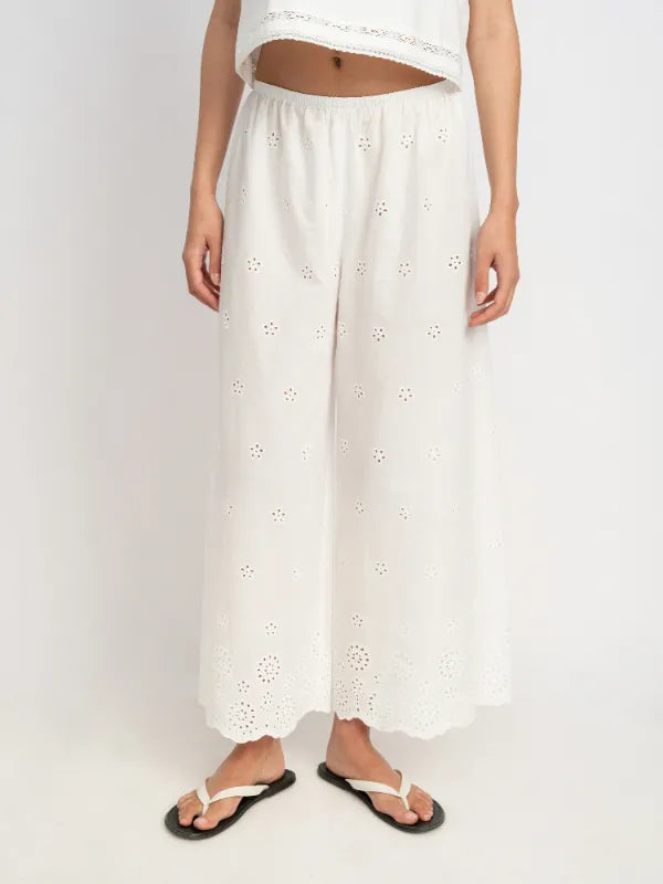 Danielle Cotton Eyelet Pants in Pants