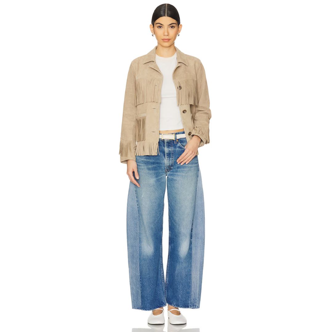 Barrel Jean in Medium/Dark Wash