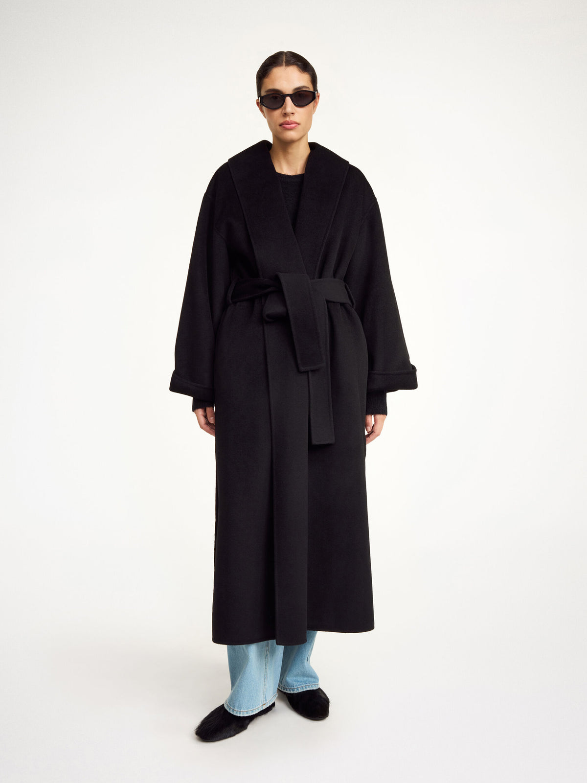 Trullem Wool Coat in Black