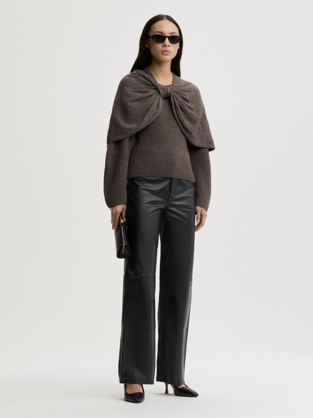 Vinea Leather Trousers in Black