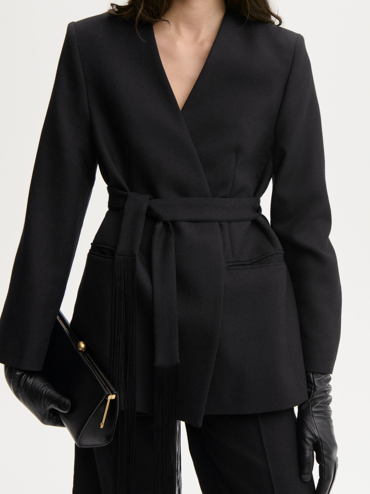 Emma Wool Blazer in Black