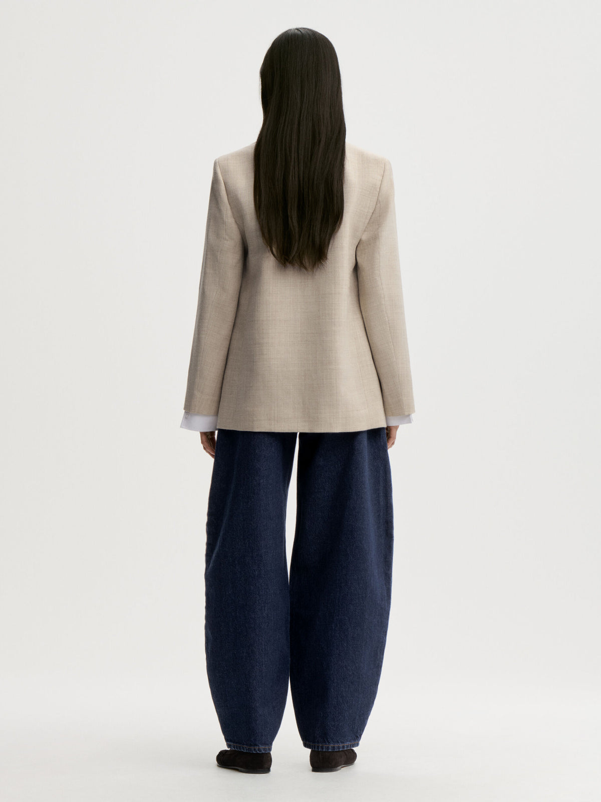 Emma Wool Blazer in Beige