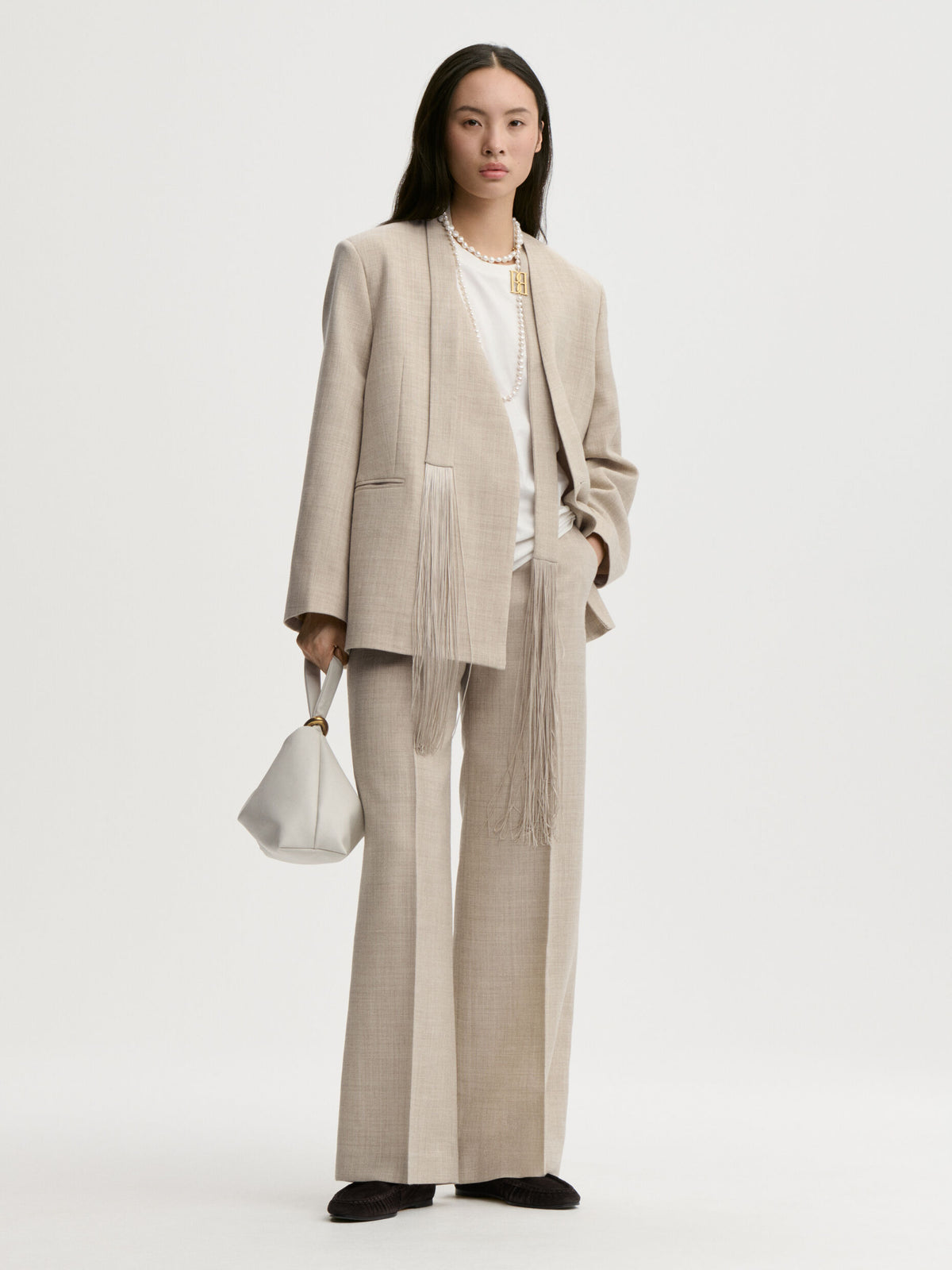 Rosabella Wool Trousers in Beige