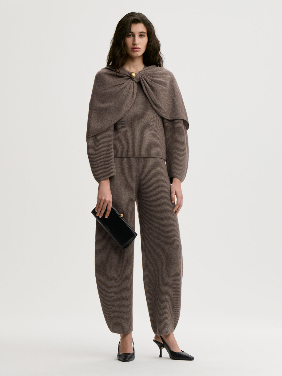 Carmela Wool Trousers in Fosil
