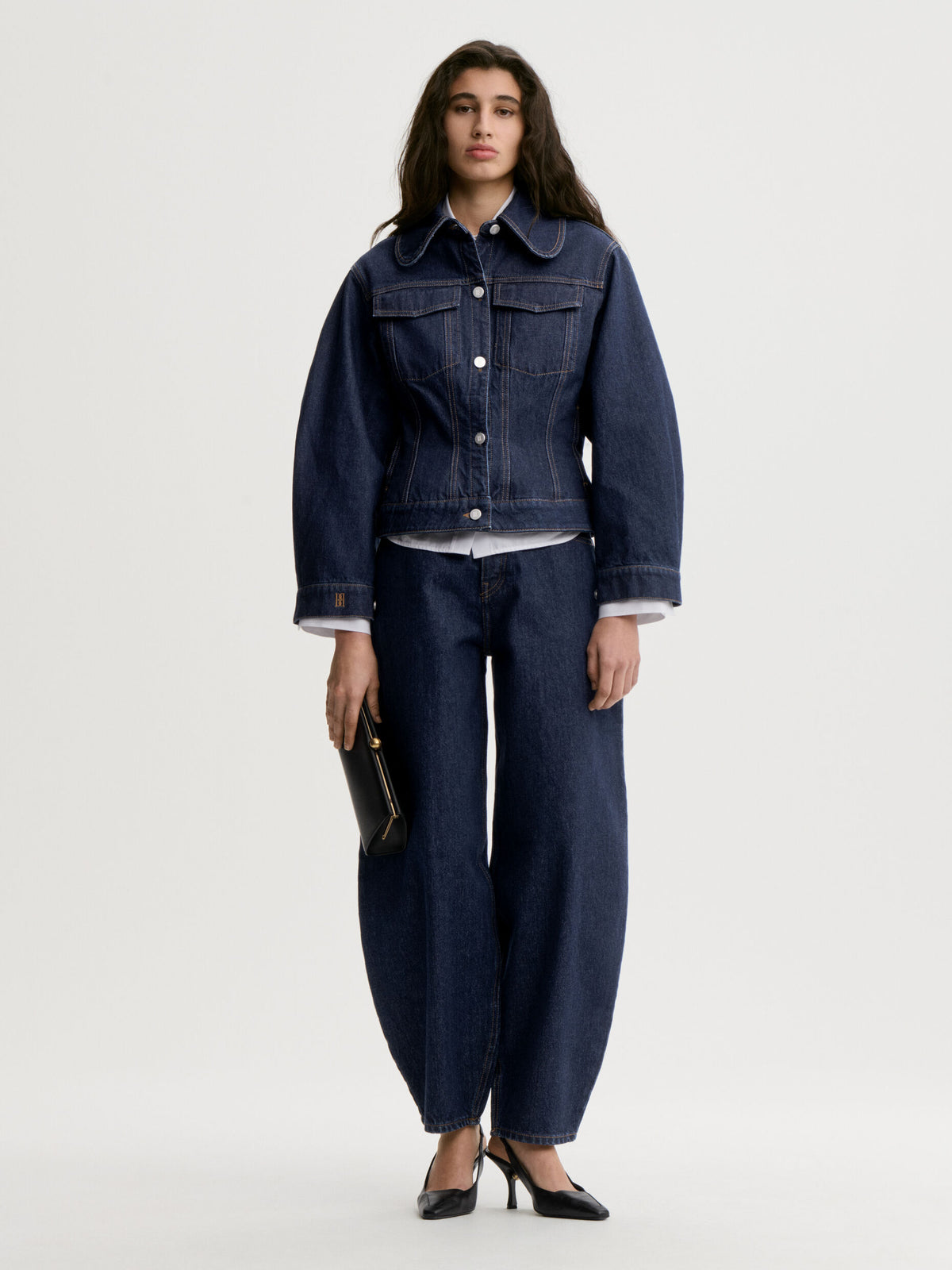 Villies Organic Cotton Jacket in Dark Blue
