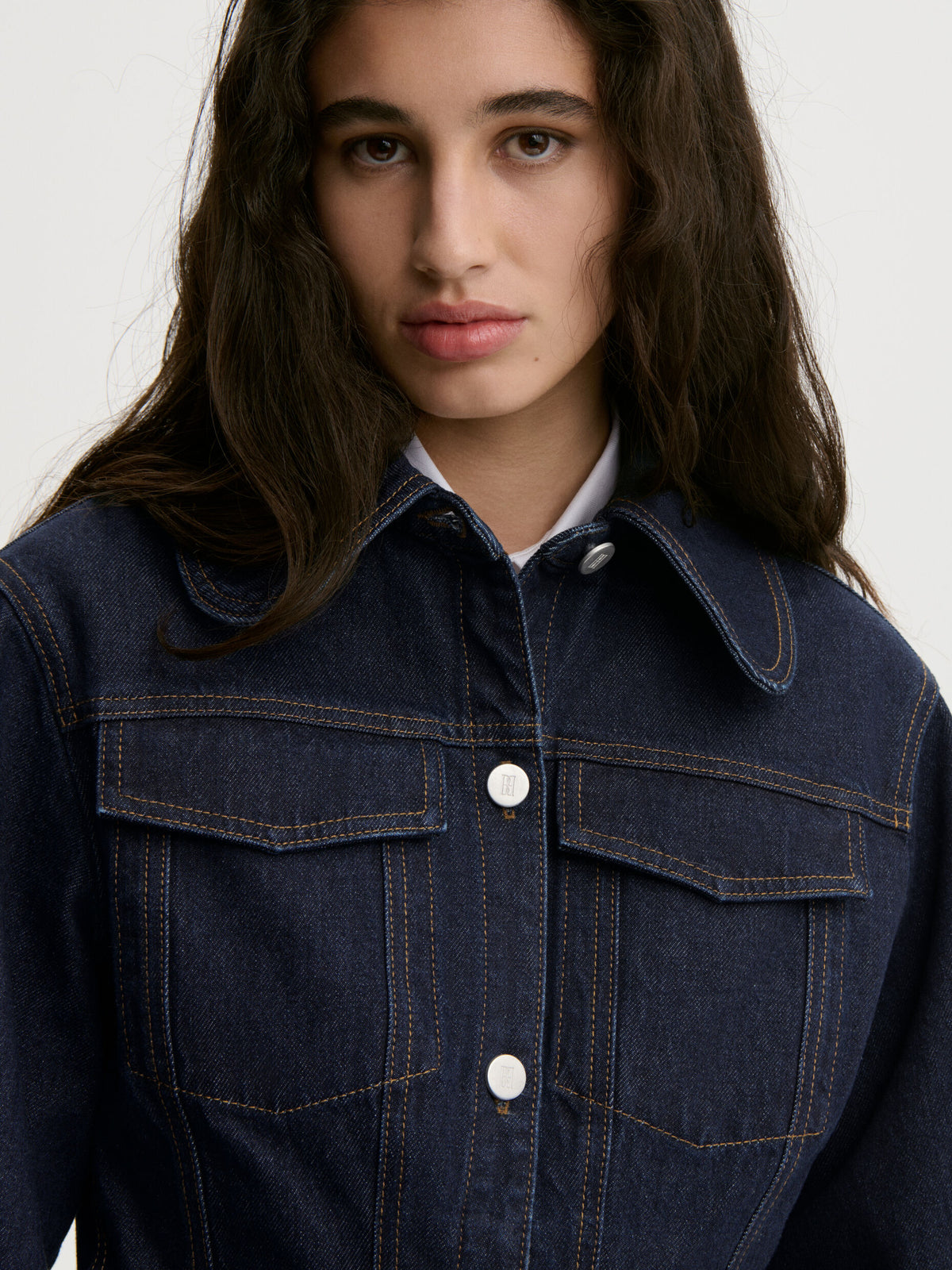 Villies Organic Cotton Jacket in Dark Blue