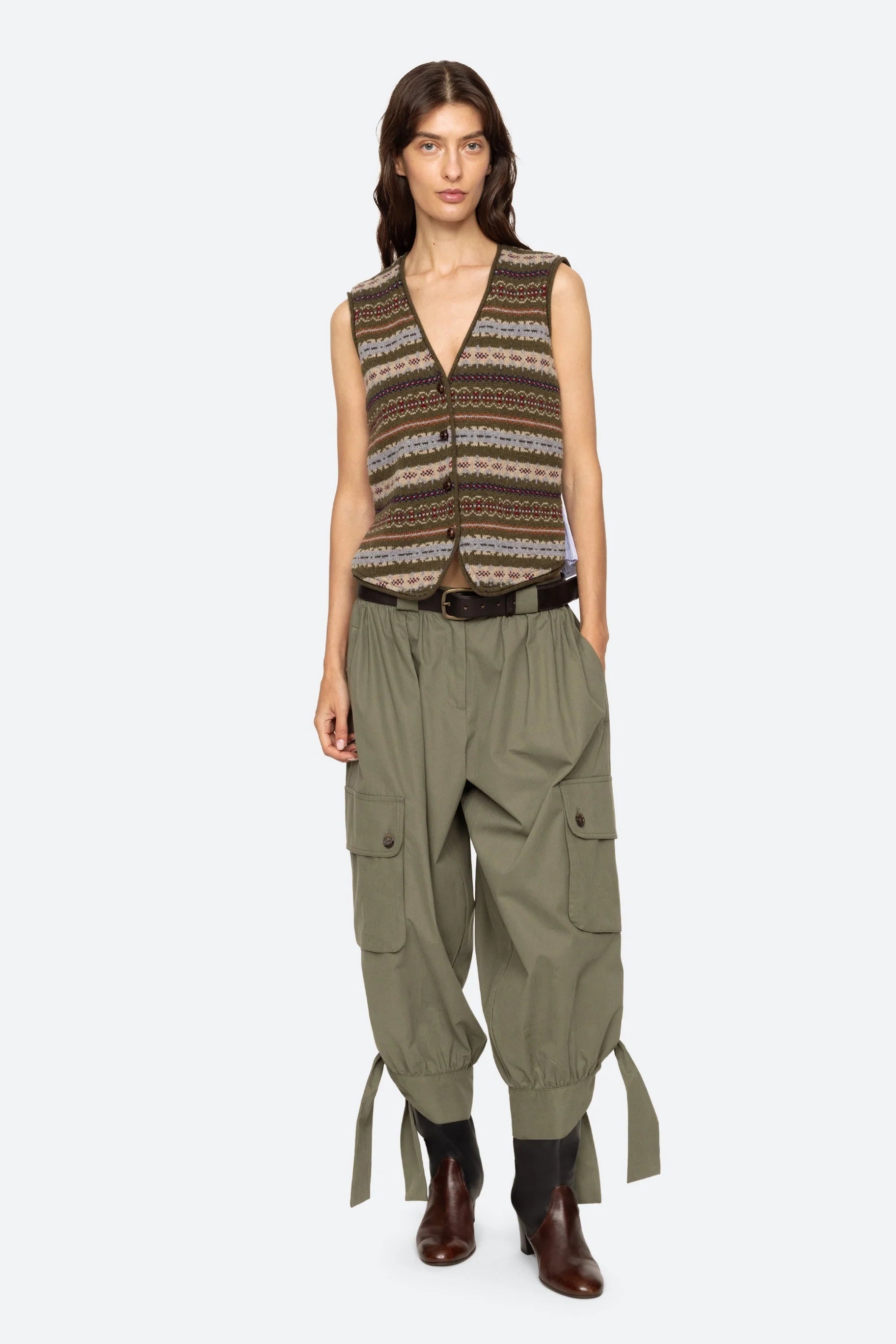 Ciara Fair Isle Knit Combo Vest