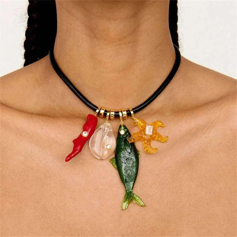 Sea Charm Wrap Necklace