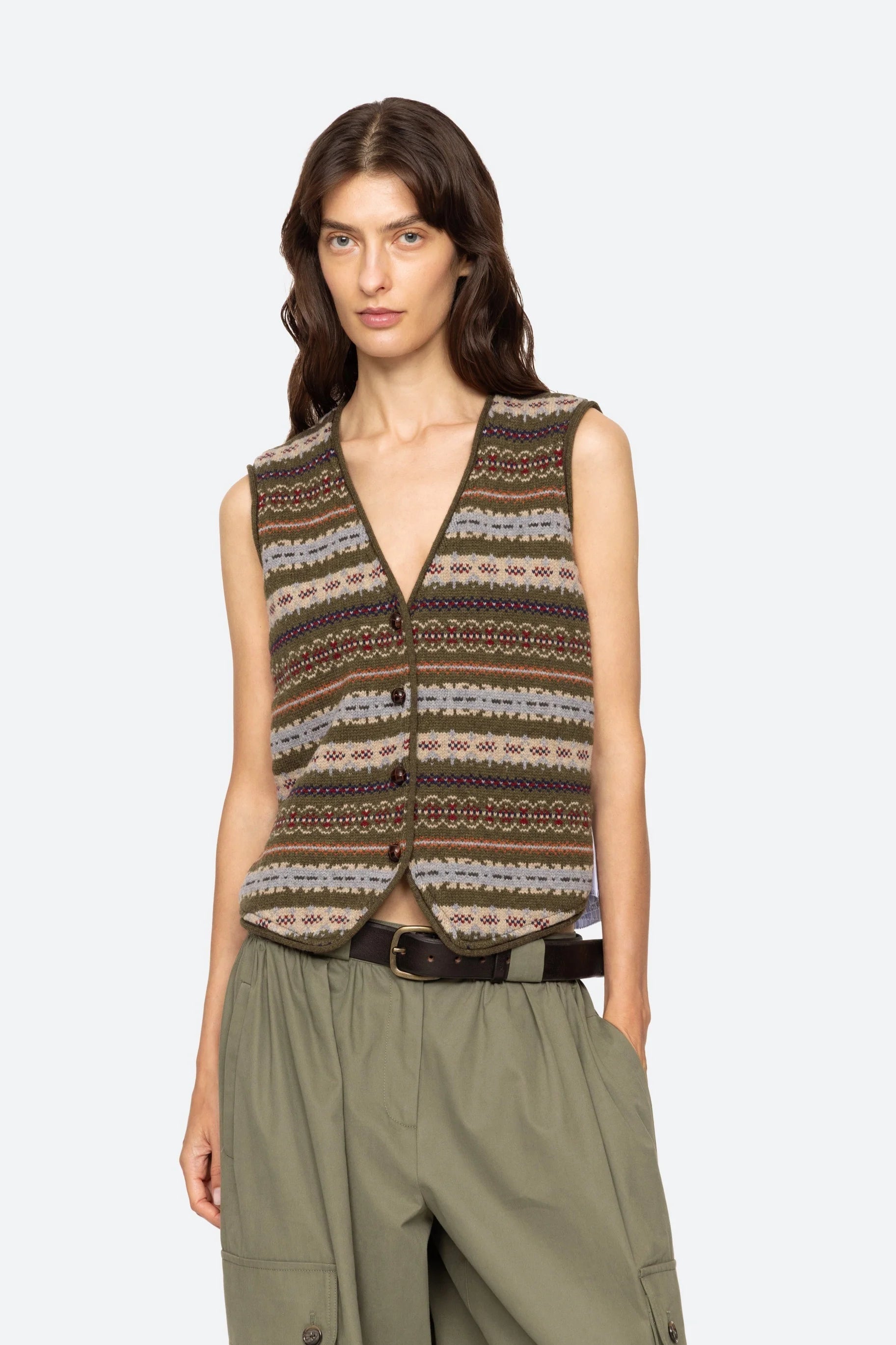 Ciara Fair Isle Knit Combo Vest