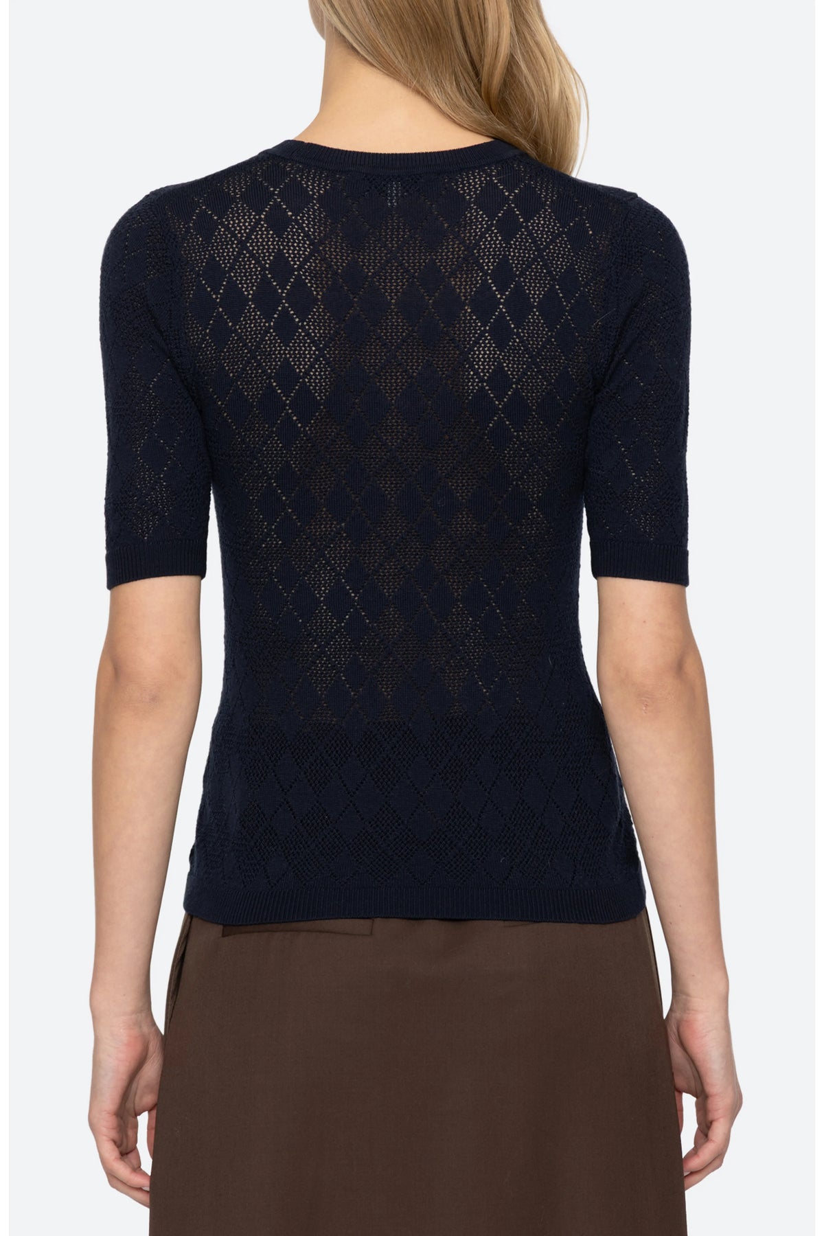 Jane Short Sleeve Sweater in Navy