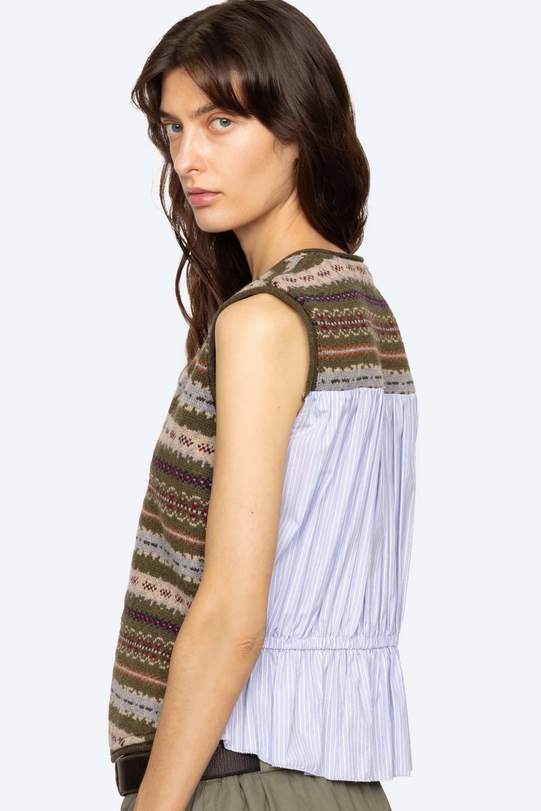 Ciara Fair Isle Knit Combo Vest