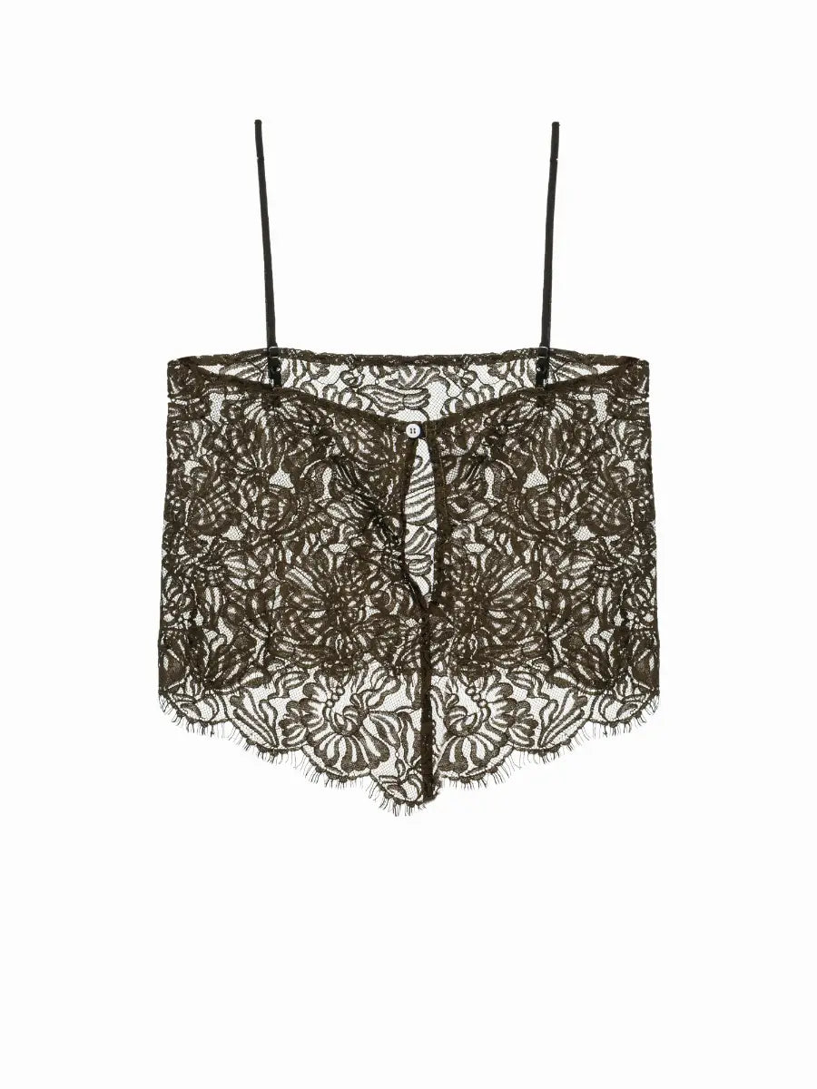 Adi Cotton Lace Cami Tank Top in Olive