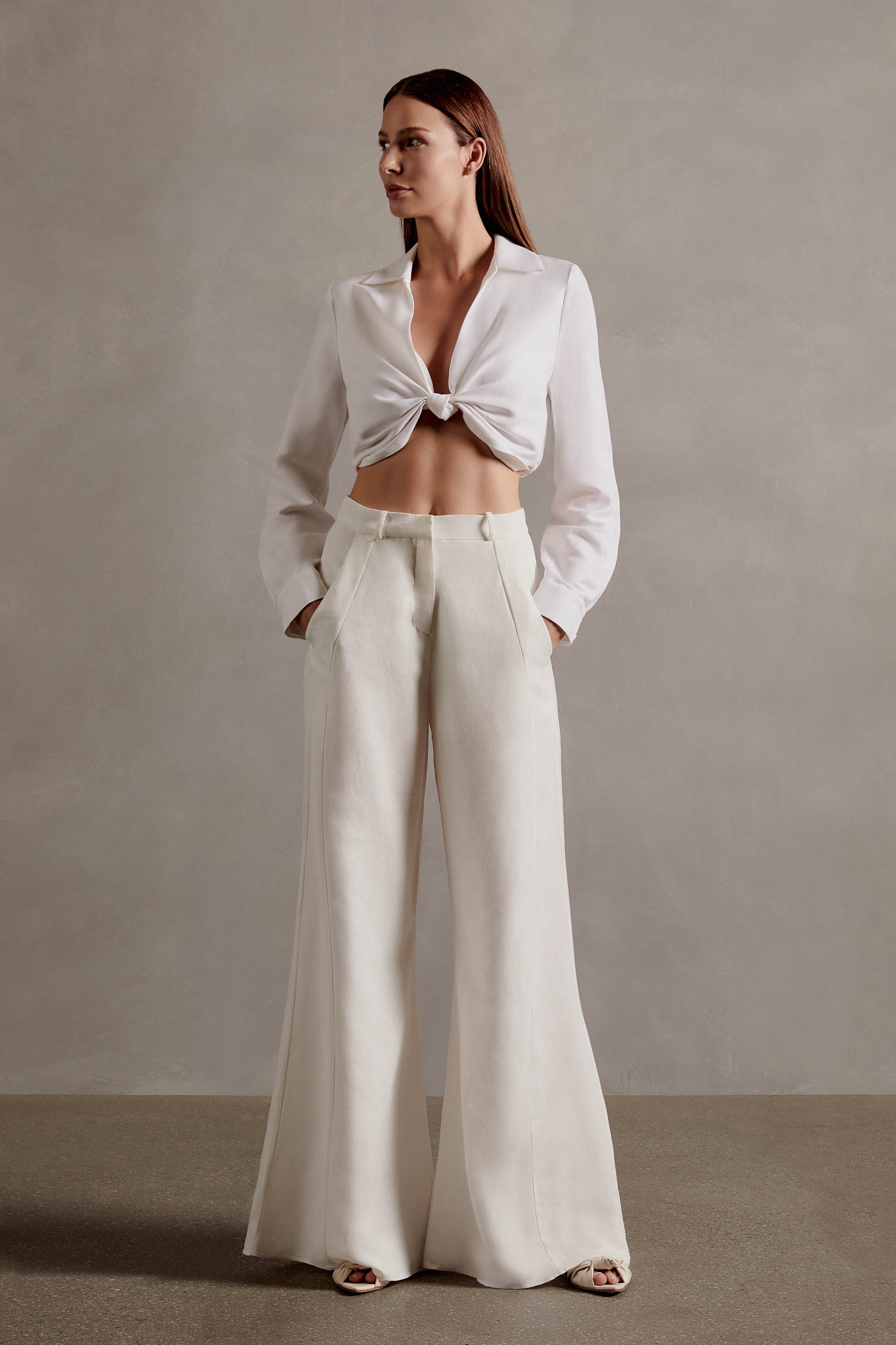 Timeless Wide Leg Pants in Off White