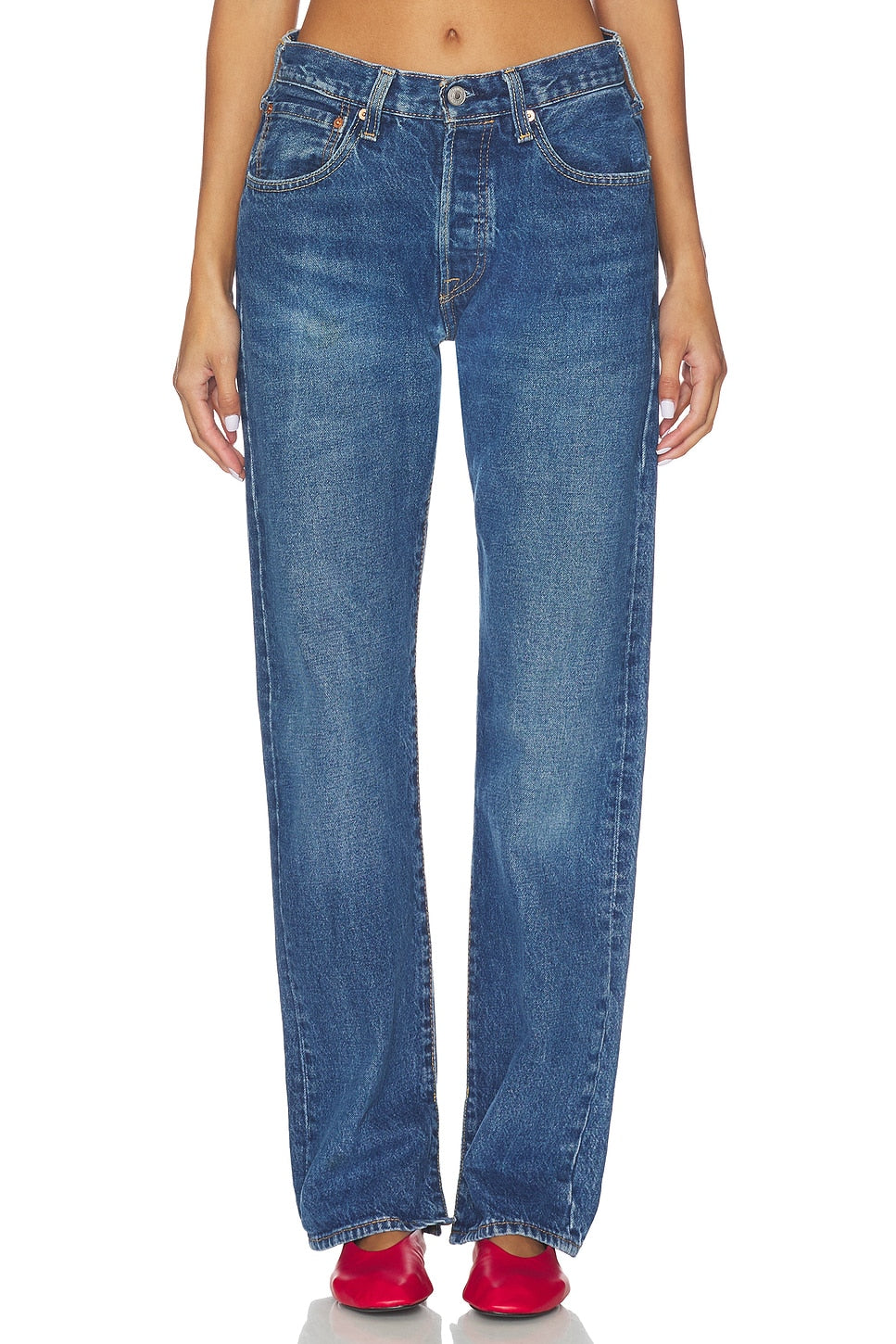 Relaxed Split Jean in Medium/Dark
