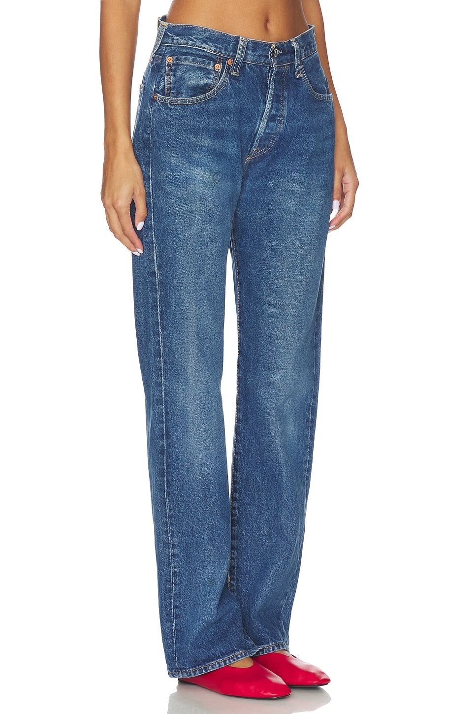 Relaxed Split Jean in Medium/Dark
