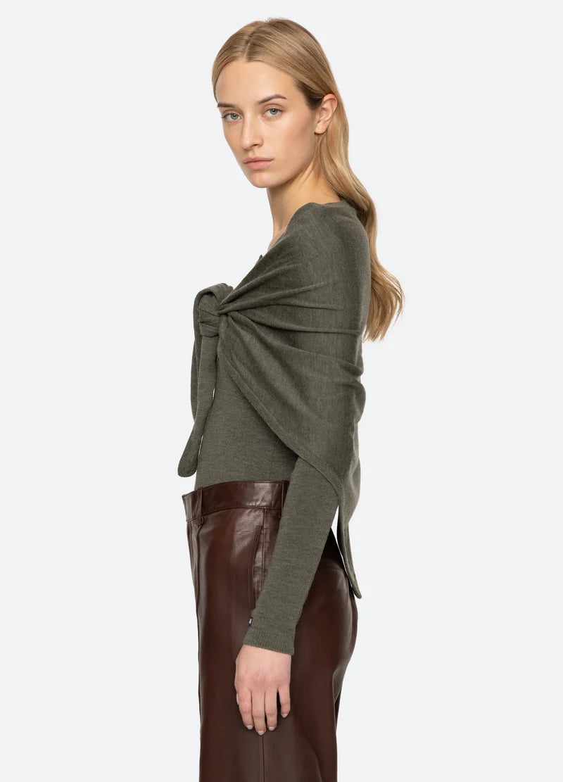 Jane Henley Sweater in Sage
