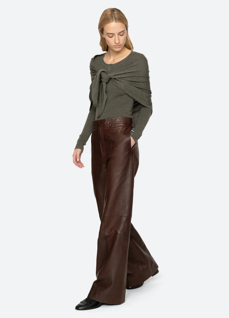Jane Henley Sweater in Sage