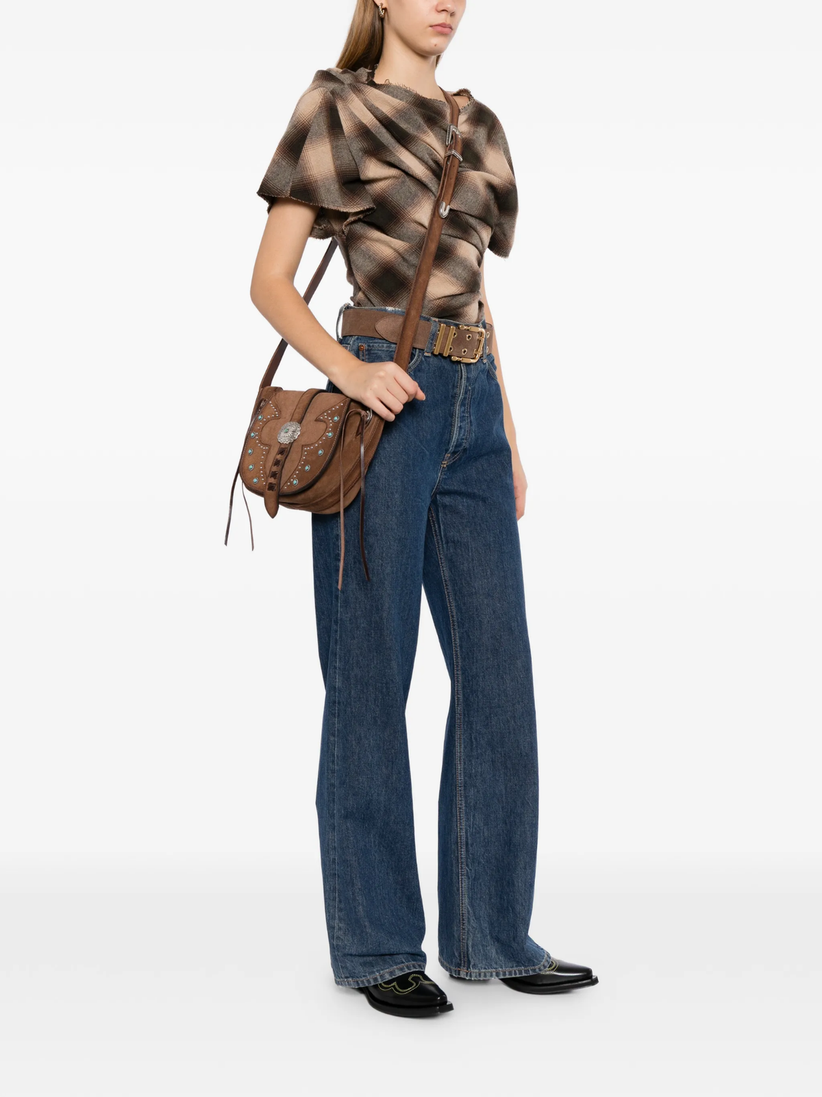 Stud-embellished Tassel Shoulder Bag