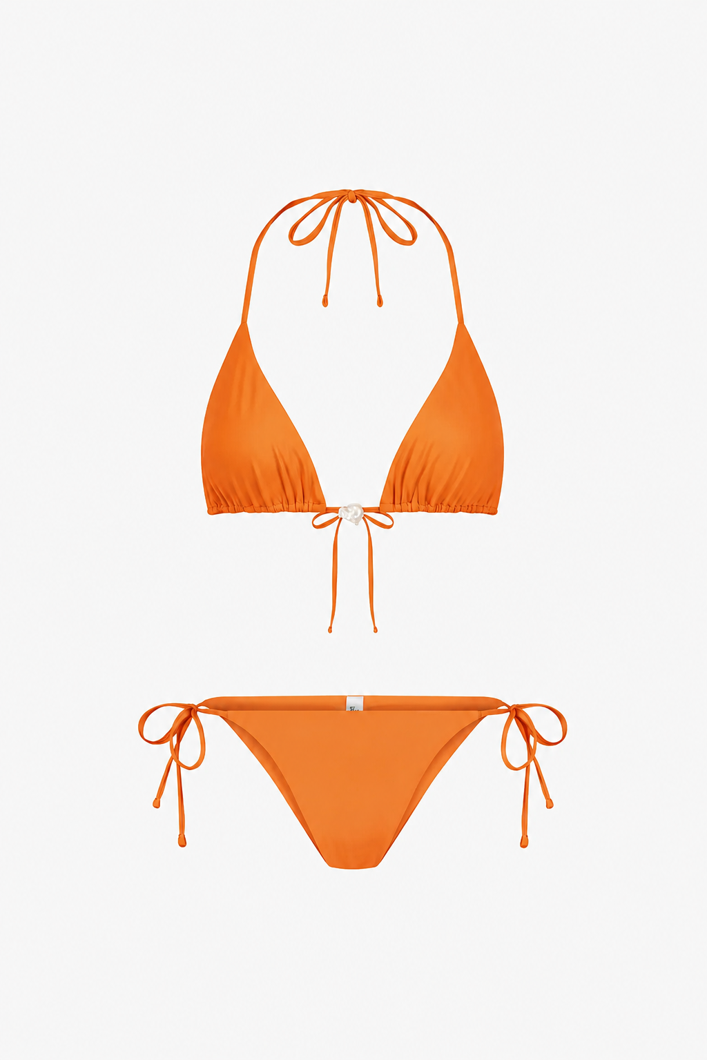 Bikini Bottom with Pearl in Tangerine