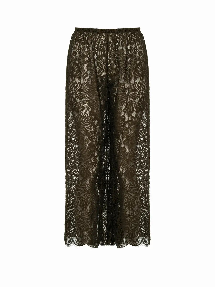 Danielle Cotton Lace Pants in Olive