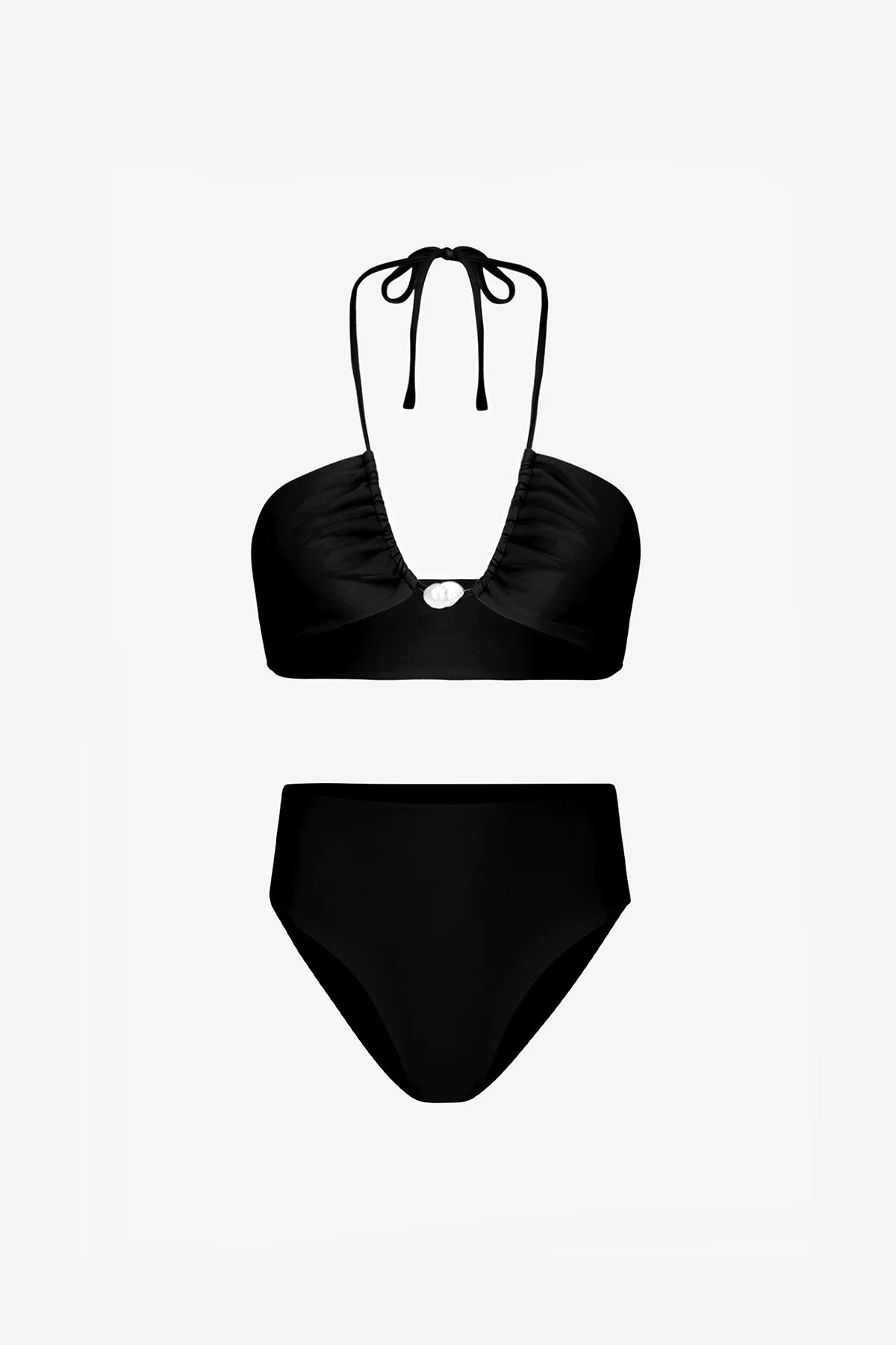 Bahia Bikini High-Waisted Bottom in Black