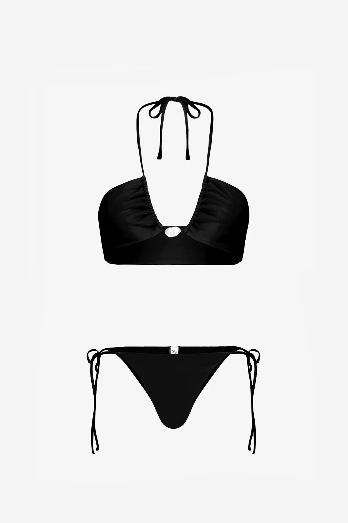 Bahia Bikini Top with Pearl in Black