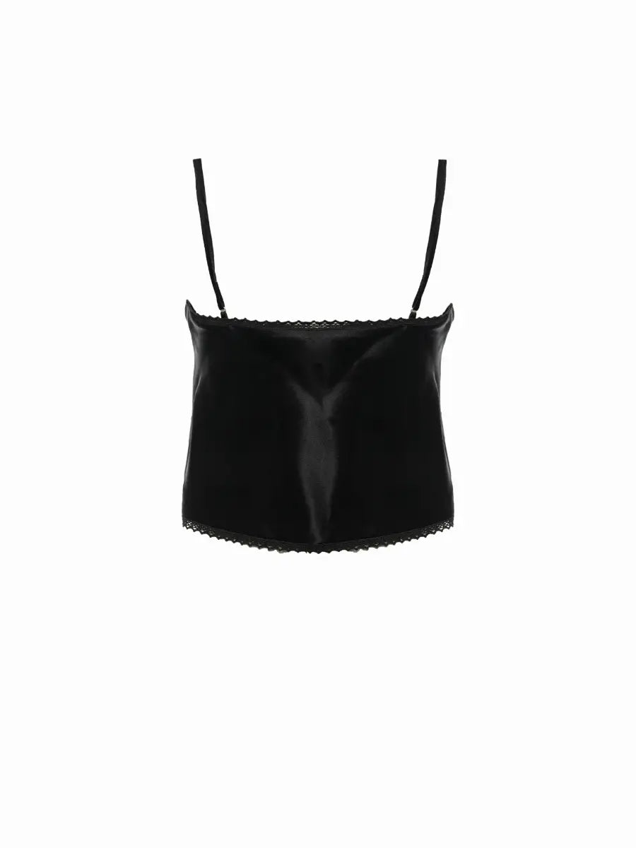 Harper Silk Tank Top in Black