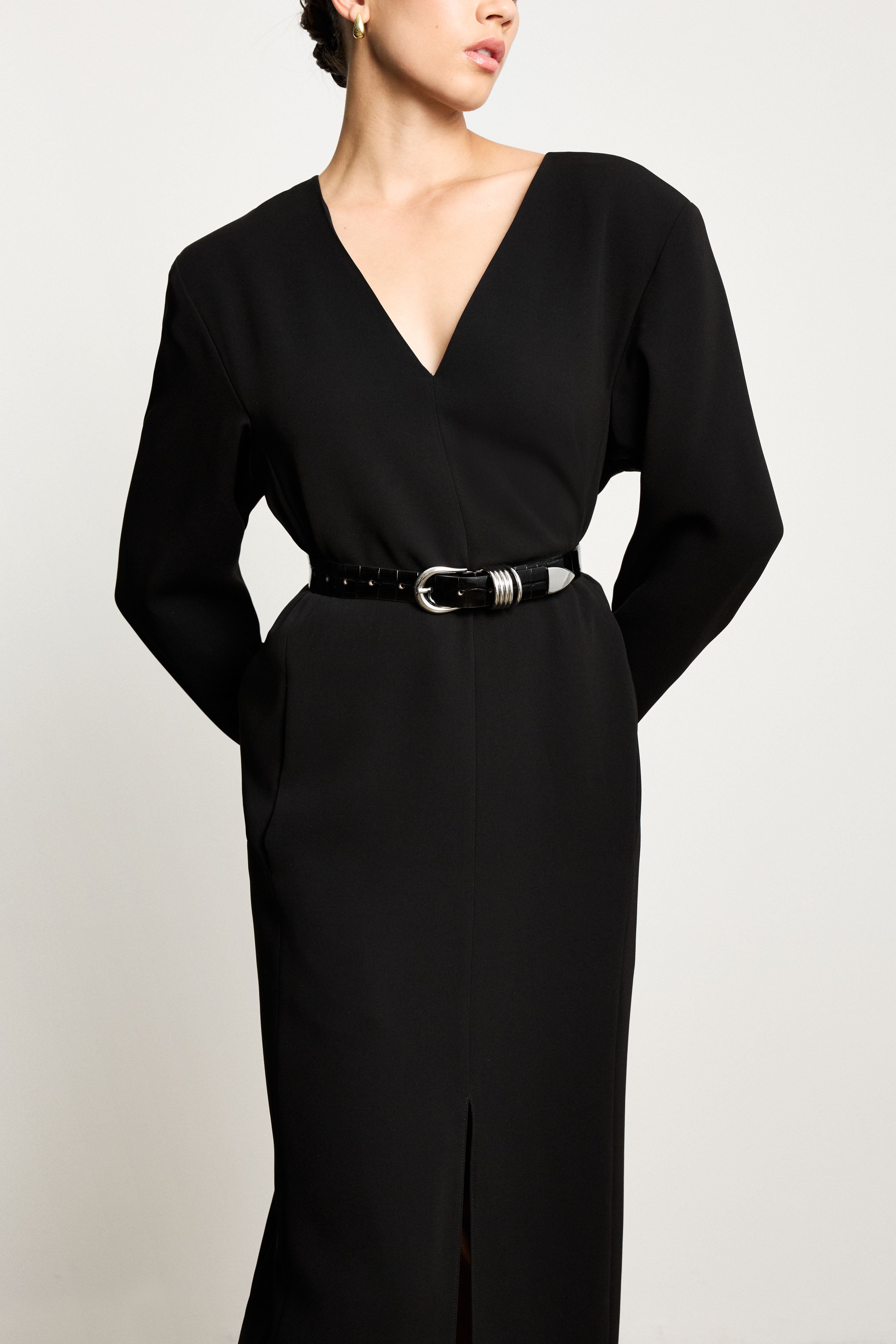 Hollyhock Silver Croco in Black
