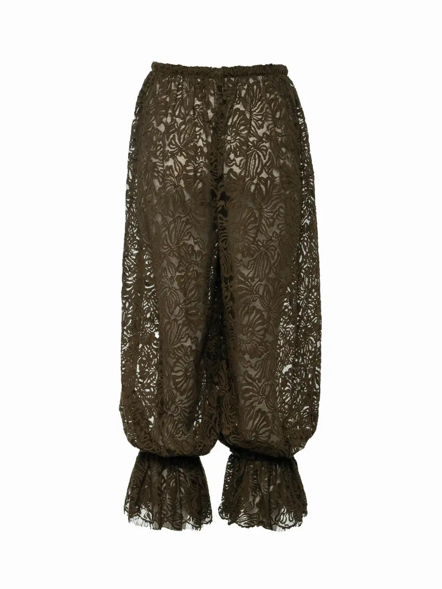 Leigh Cotton Lace Pants in Olive