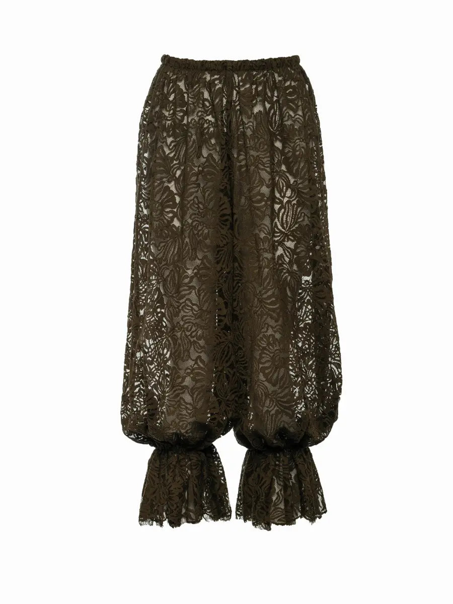Leigh Cotton Lace Pants in Olive