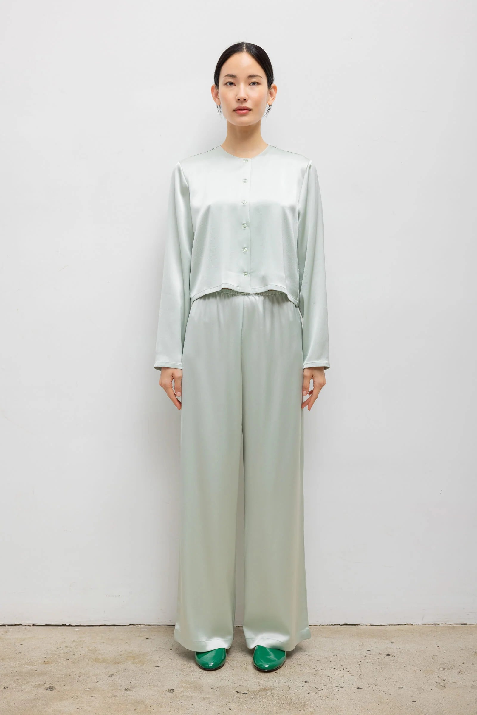 Barb Wide Leg Pant in Watercress