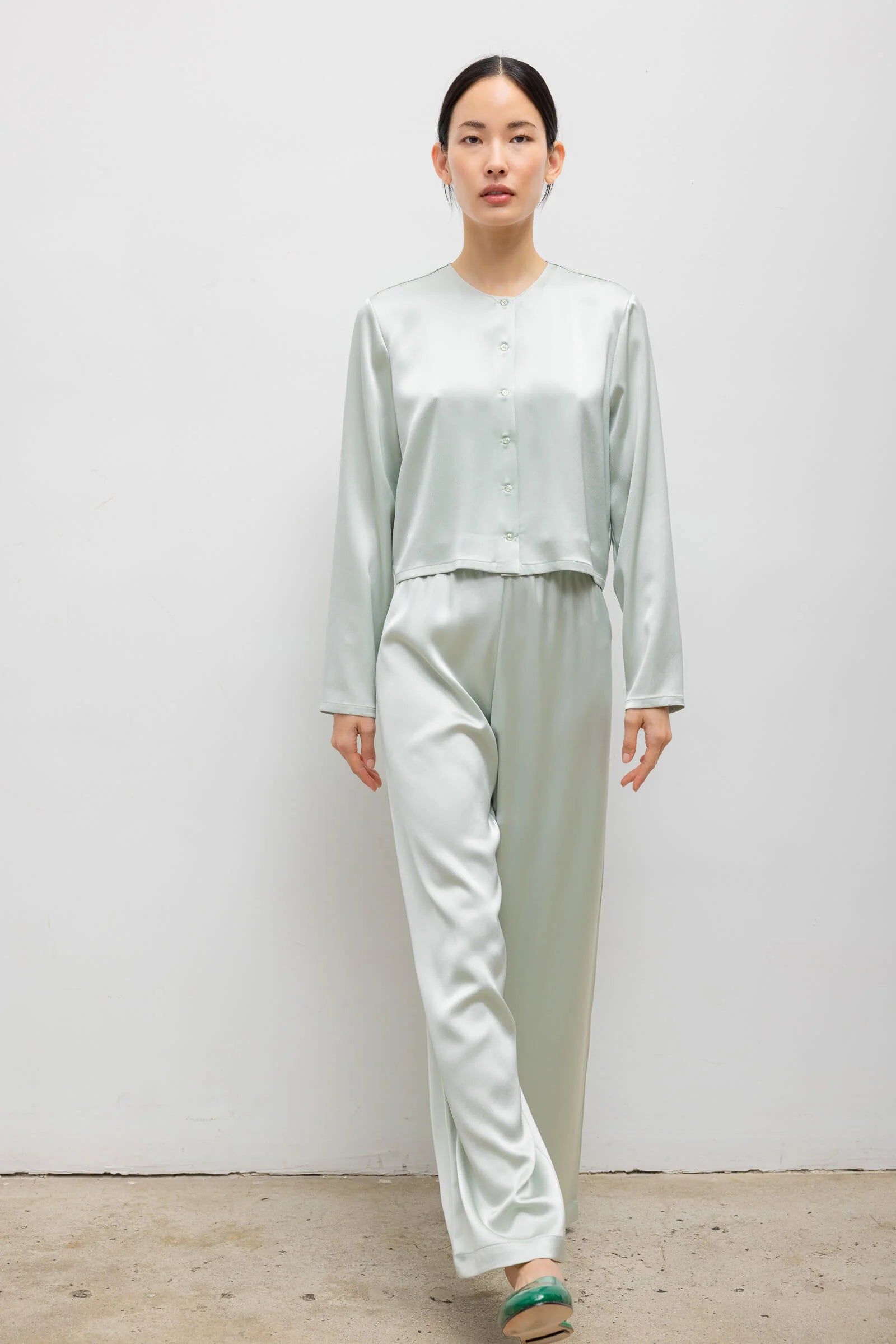 Barb Wide Leg Pant in Watercress