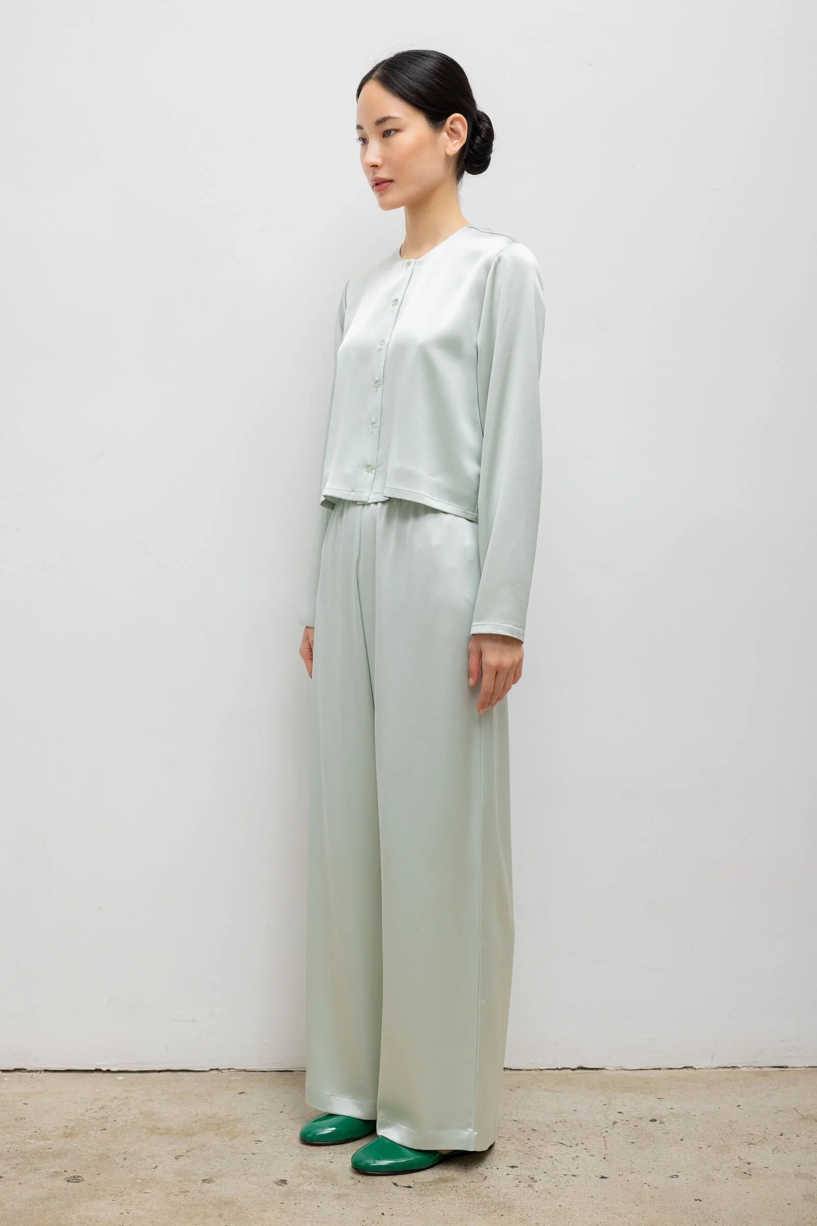Barb Wide Leg Pant in Watercress