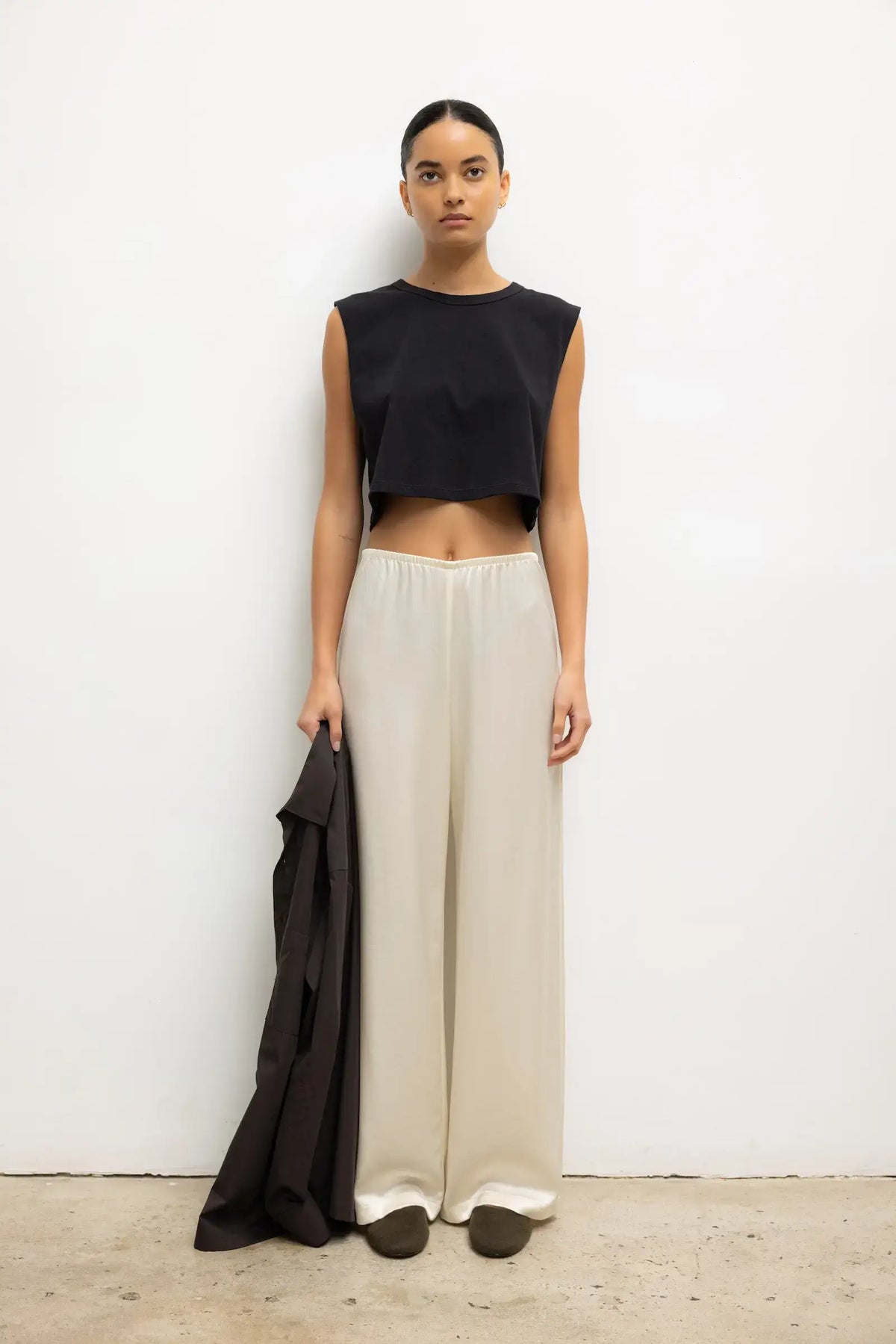 Barb Wide Pant in Creme