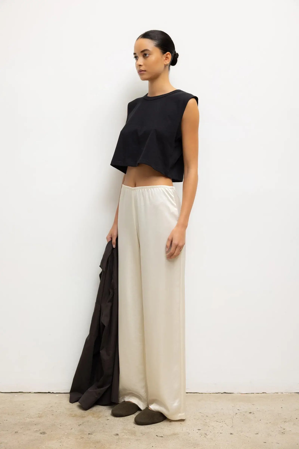 Barb Wide Pant in Creme