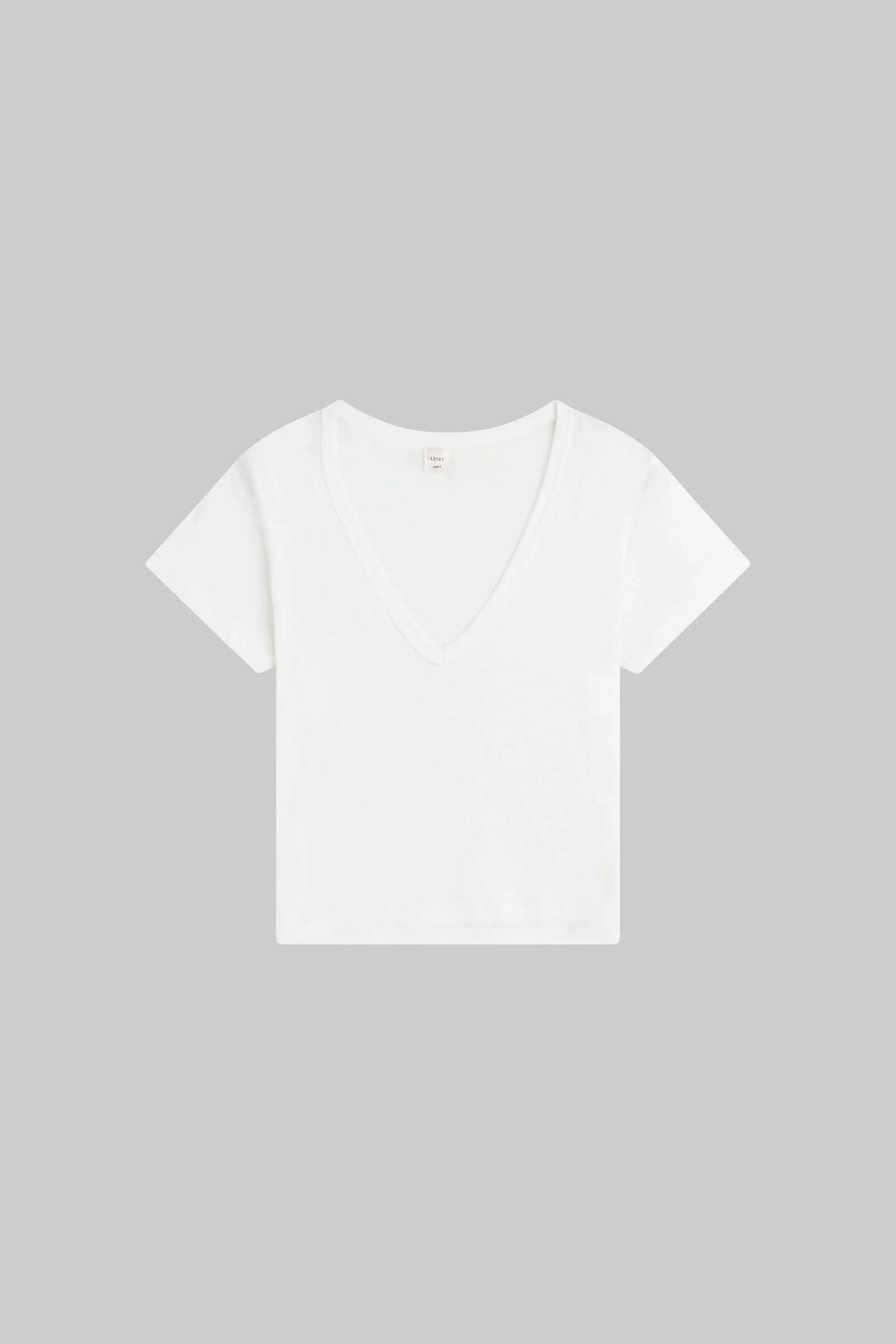 Laura V Neck Tee in White