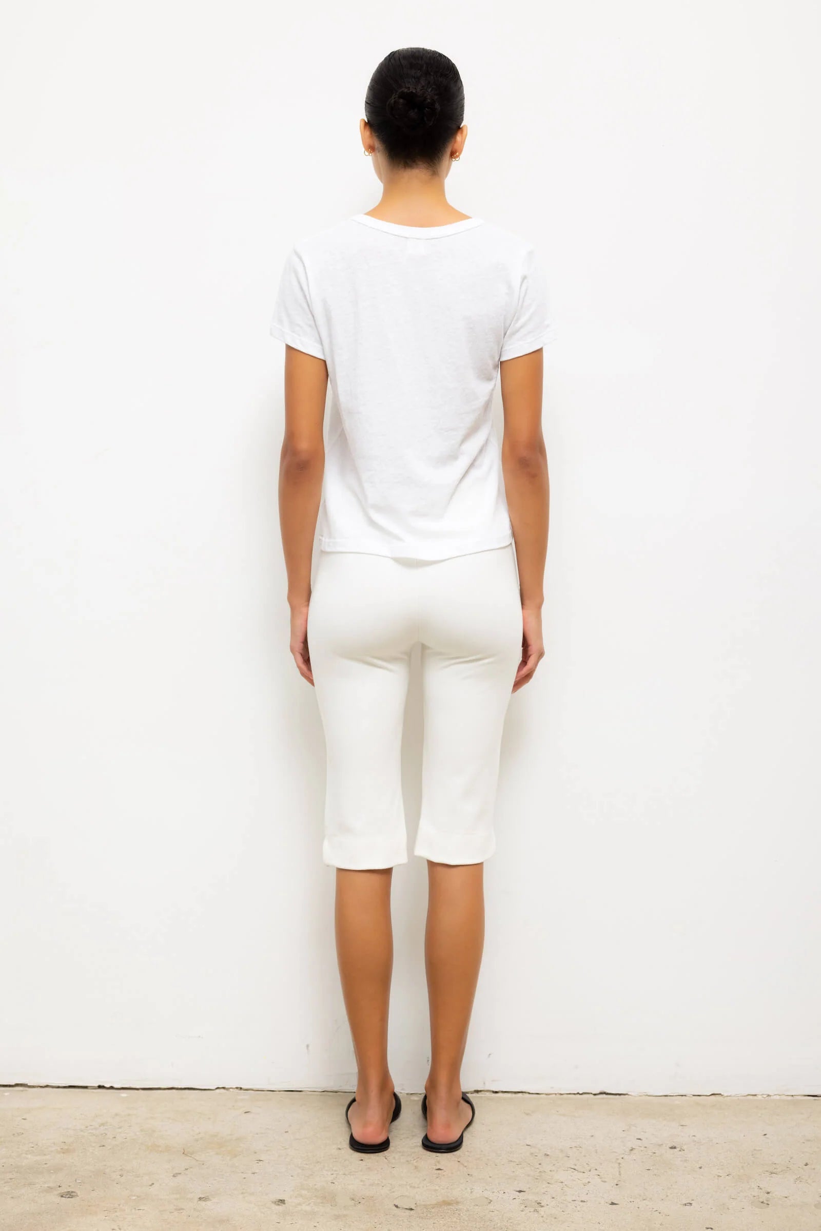 Laura V Neck Tee in White