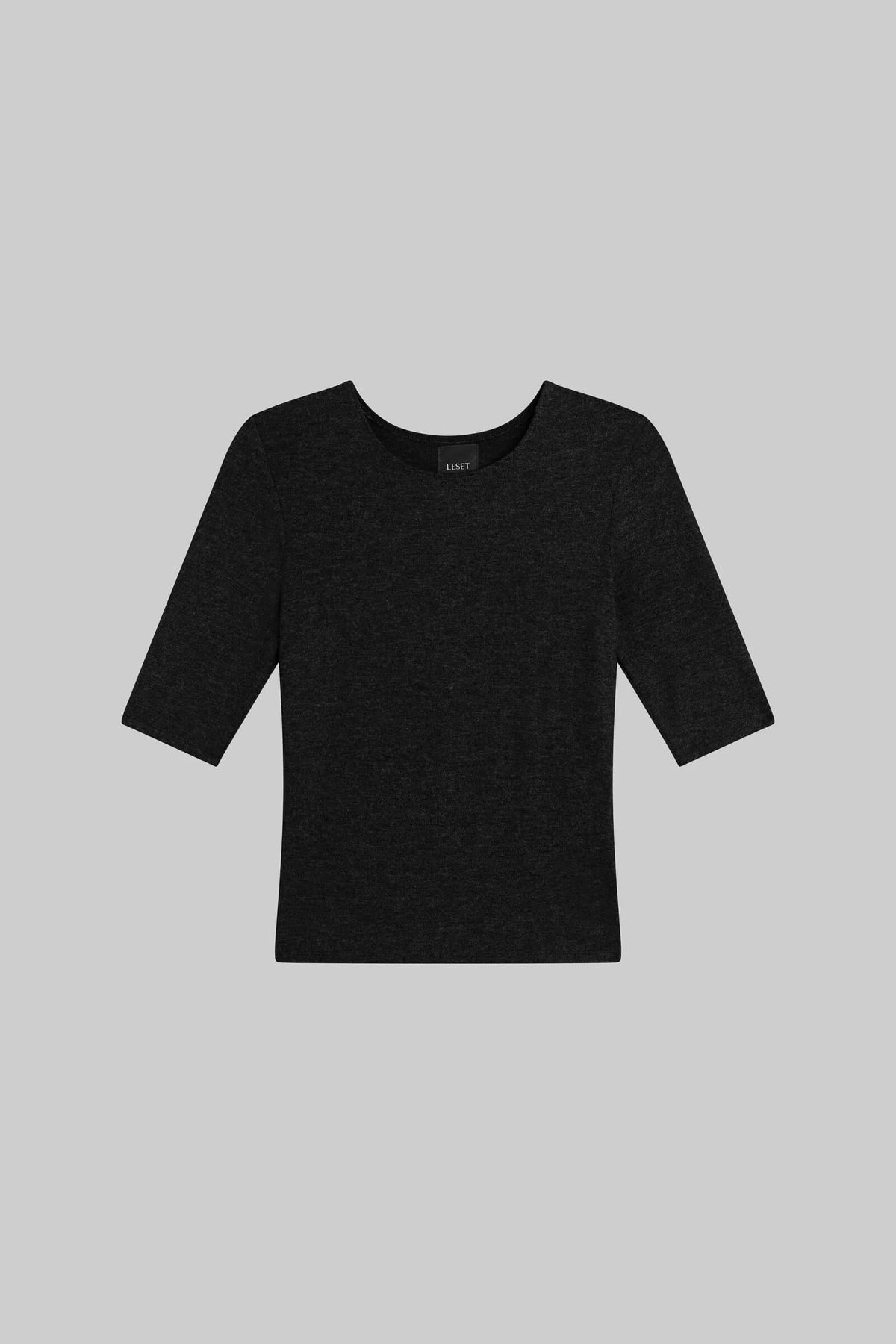 Lauren Mid Sleeve Tee in Black