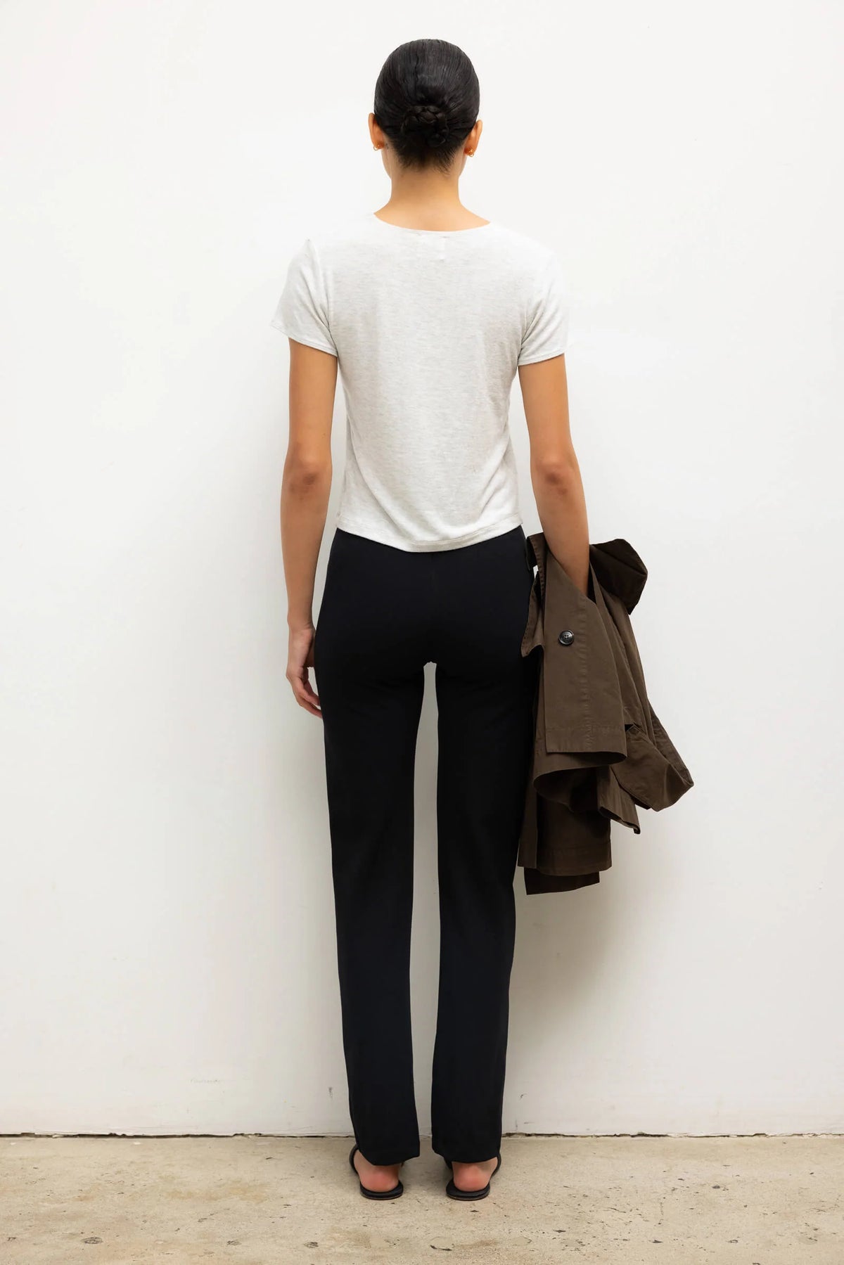 Rio High Waist Straight Pant in Black