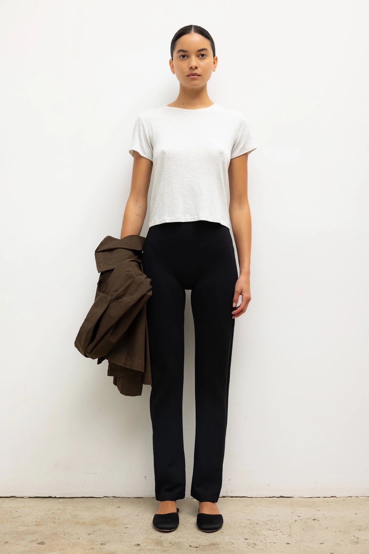 Rio High Waist Straight Pant in Black