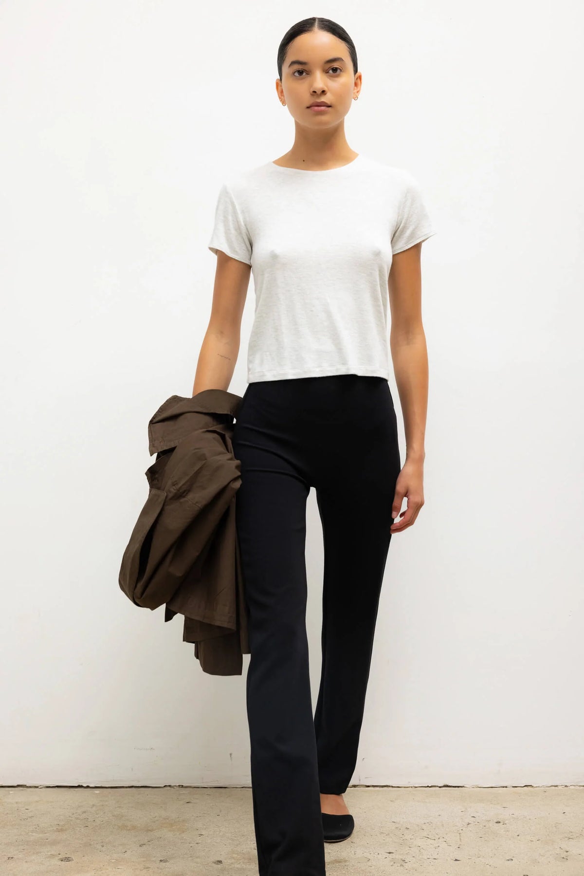 Rio High Waist Straight Pant in Black