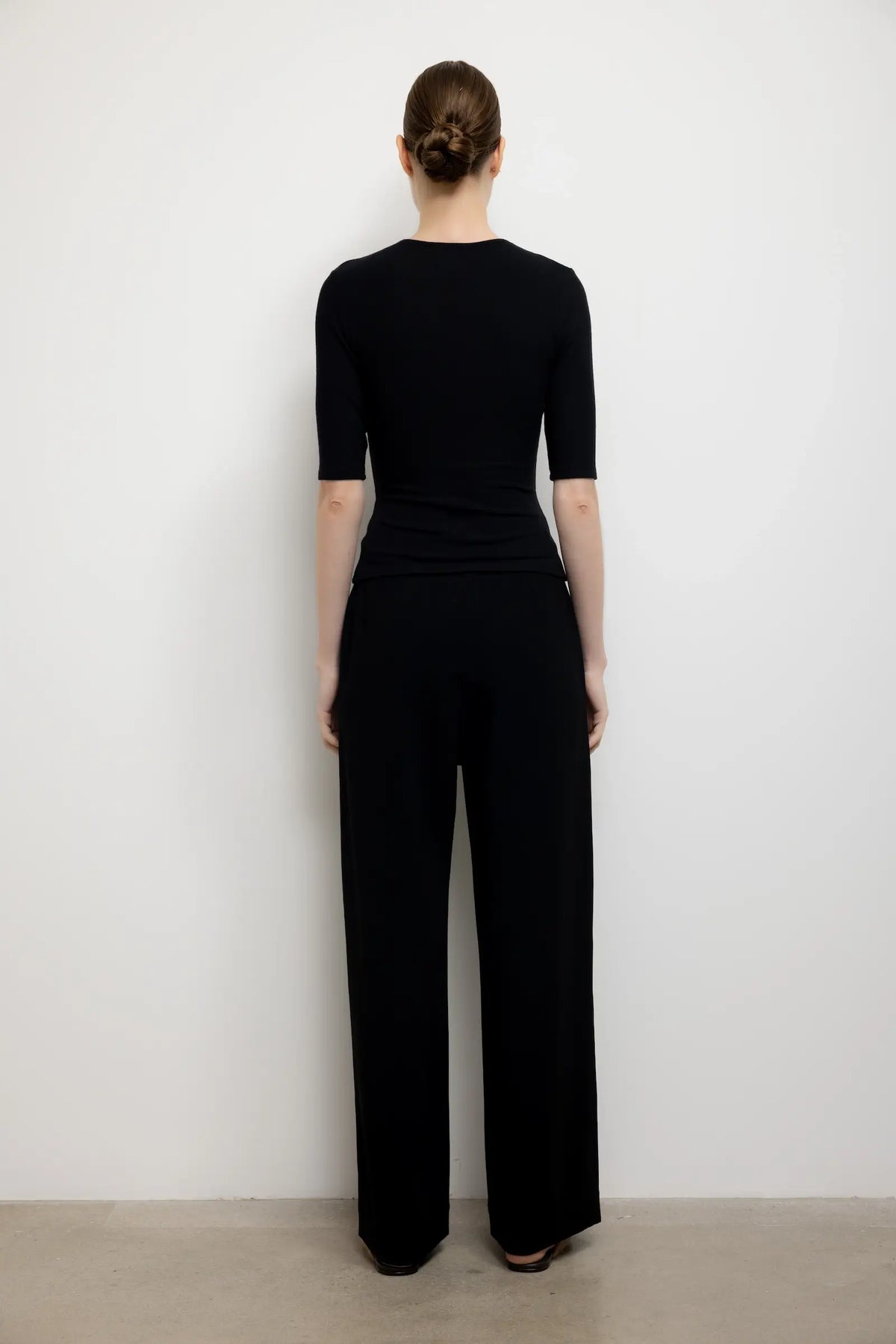 Lauren Mid Sleeve Tee in Black