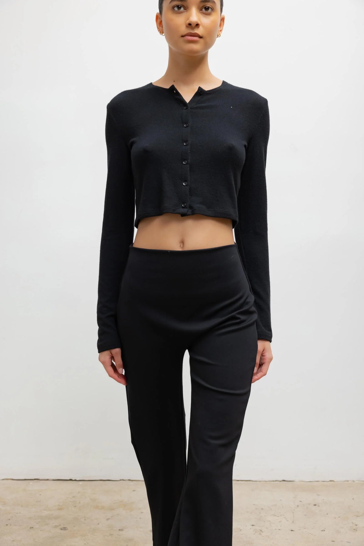 Rio High Waist Flare Pant in Black