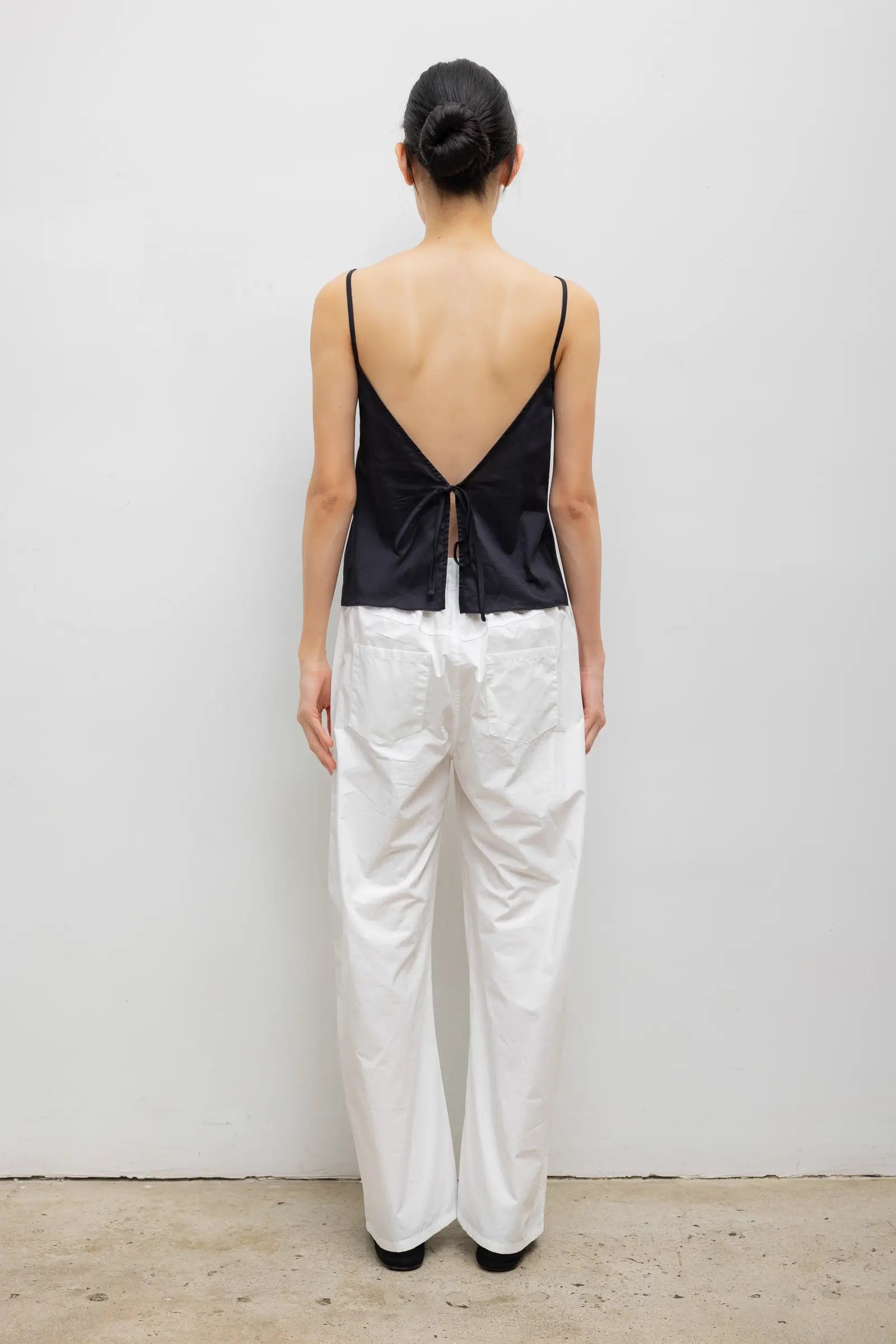Yoko Tie Back Top in Black